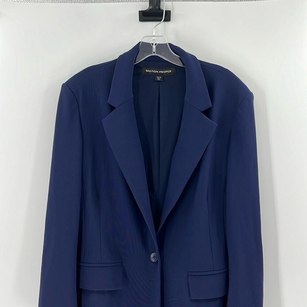 Boston Proper Women's One Button Blazer - Navy - 16